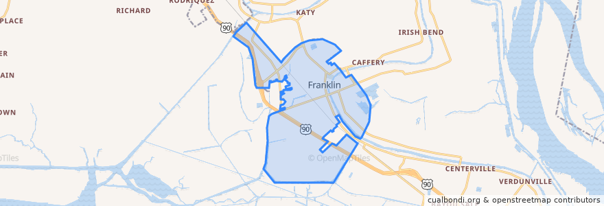 Mapa de ubicacion de Franklin.