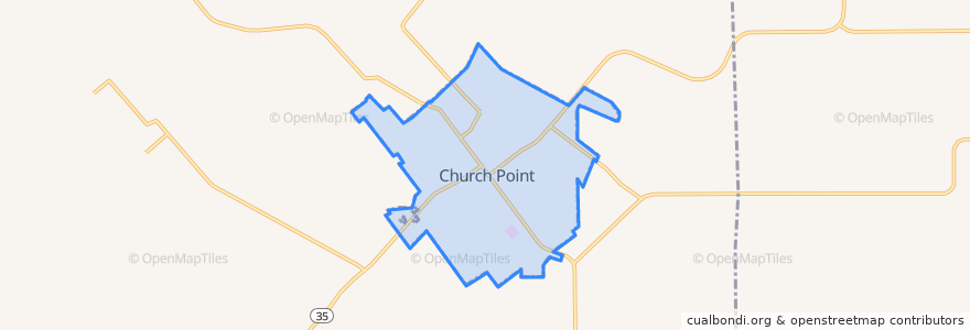 Mapa de ubicacion de Church Point.