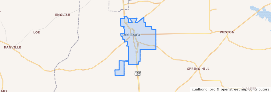 Mapa de ubicacion de Jonesboro.