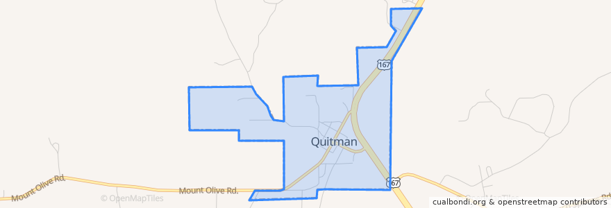 Mapa de ubicacion de Quitman.