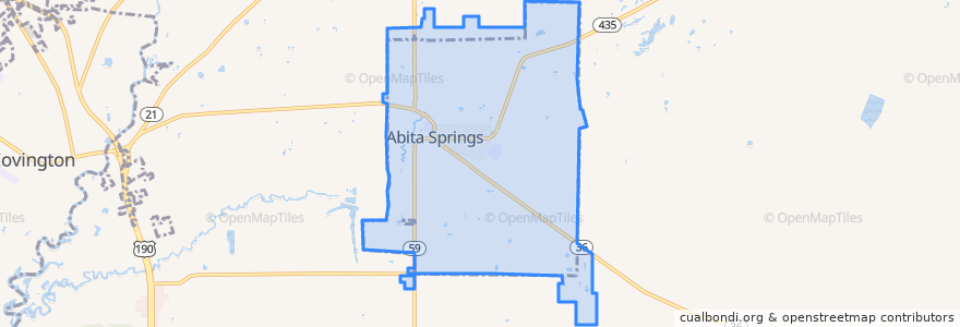 Mapa de ubicacion de Abita Springs.