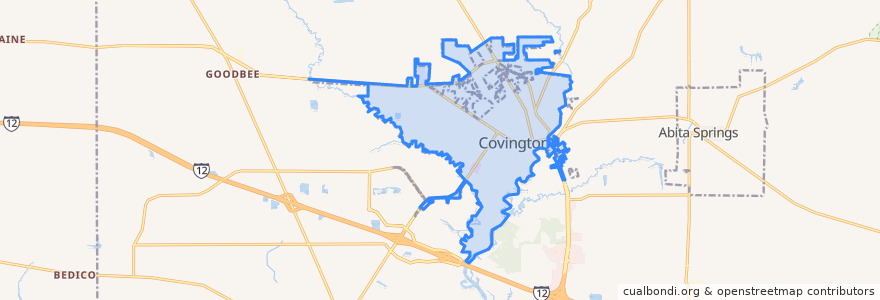 Mapa de ubicacion de Covington.