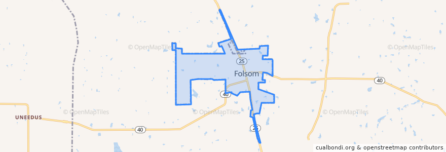 Mapa de ubicacion de Folsom.