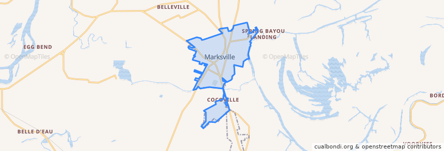 Mapa de ubicacion de Marksville.