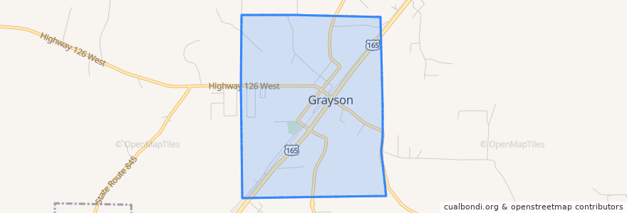 Mapa de ubicacion de Grayson.