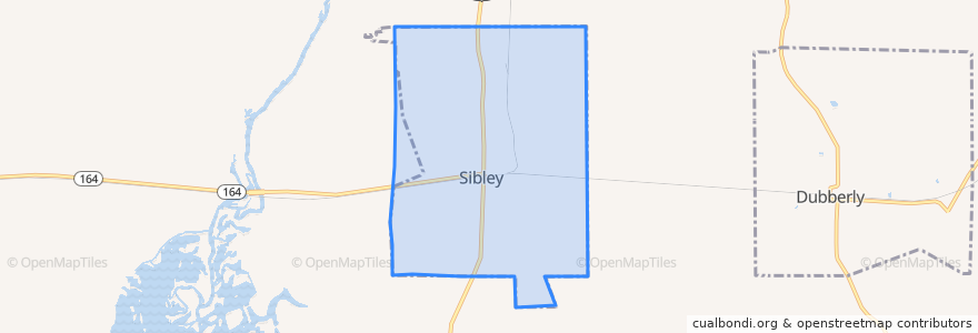 Mapa de ubicacion de Sibley.