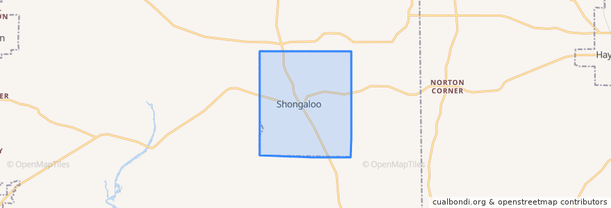 Mapa de ubicacion de Shongaloo.