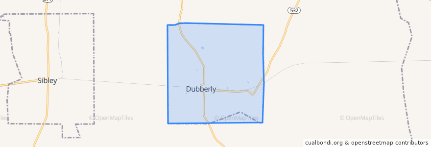 Mapa de ubicacion de Dubberly.