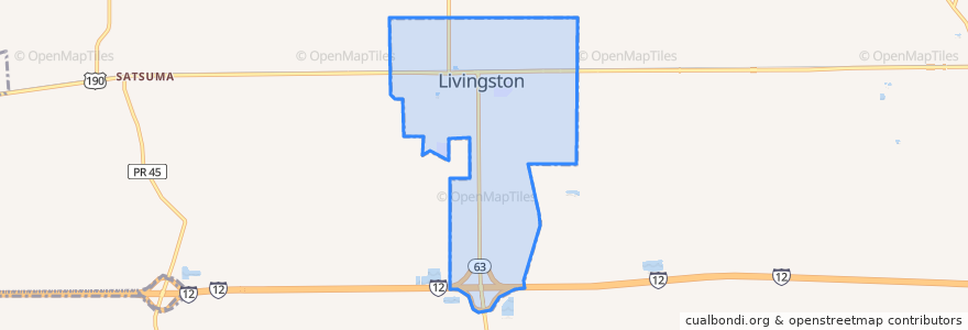 Mapa de ubicacion de Livingston.