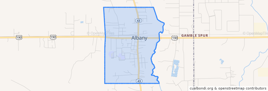 Mapa de ubicacion de Albany.