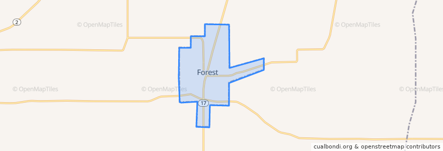 Mapa de ubicacion de Forest.