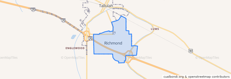 Mapa de ubicacion de Richmond.