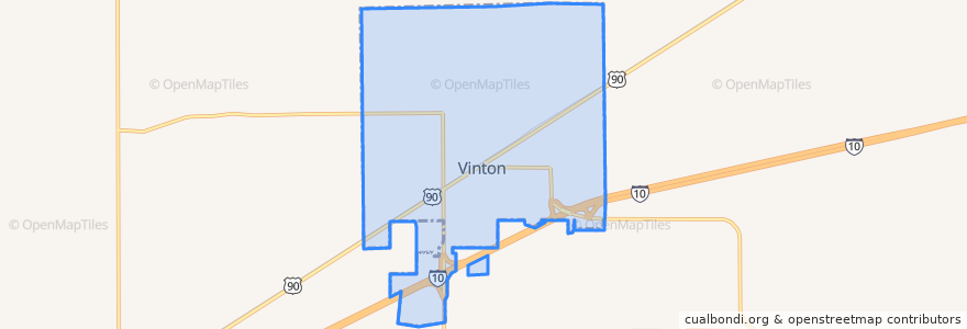 Mapa de ubicacion de Vinton.