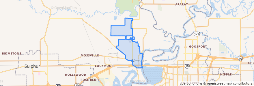 Mapa de ubicacion de Westlake.