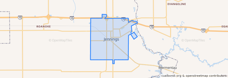 Mapa de ubicacion de Jennings.