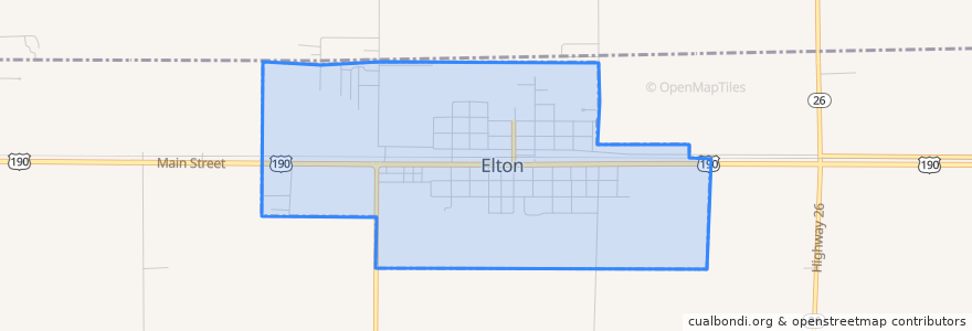 Mapa de ubicacion de Elton.