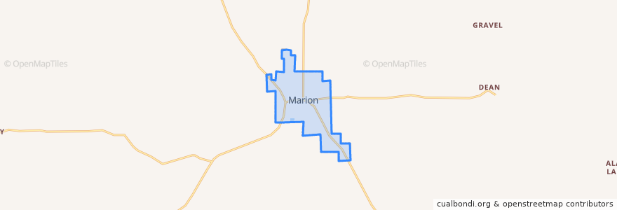 Mapa de ubicacion de Marion.