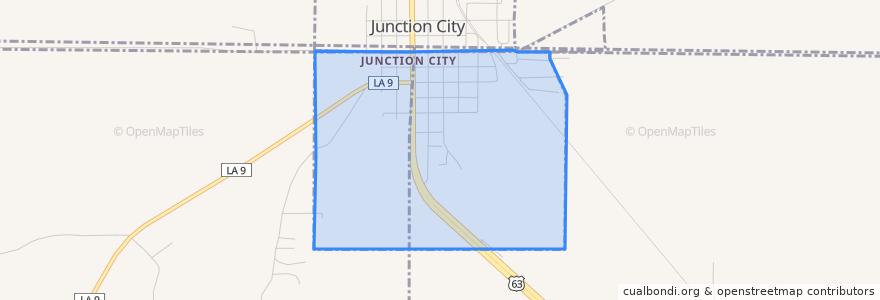 Mapa de ubicacion de Junction City.