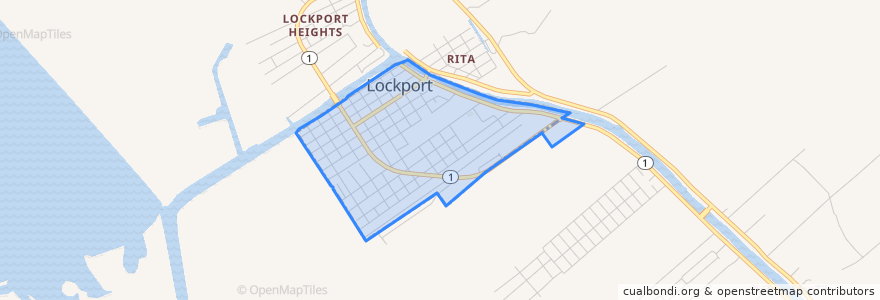 Mapa de ubicacion de Lockport.