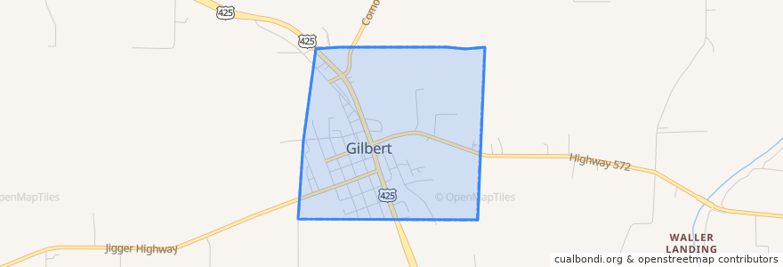 Mapa de ubicacion de Gilbert.