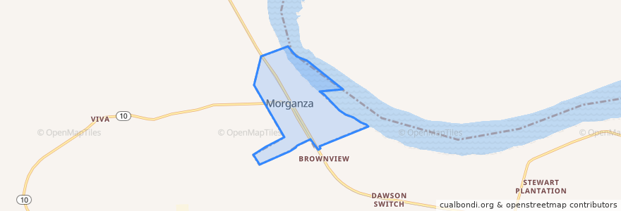 Mapa de ubicacion de Morganza.