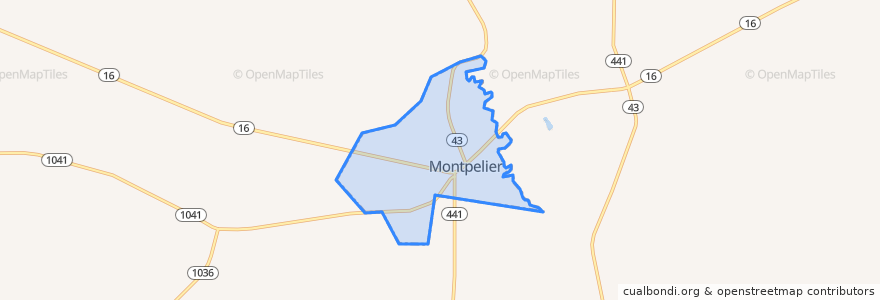 Mapa de ubicacion de Montpelier.