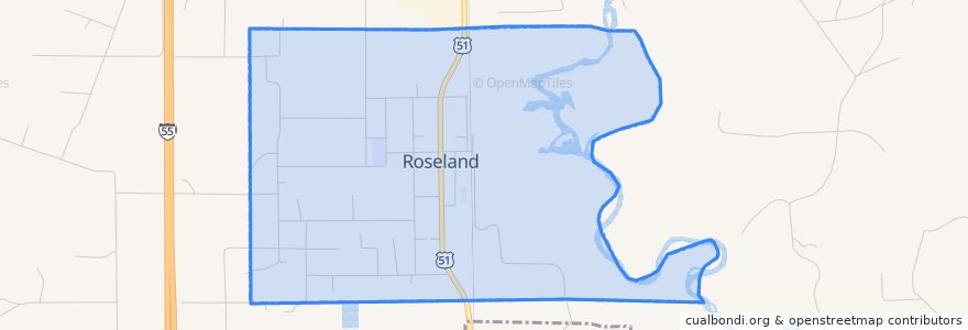 Mapa de ubicacion de Roseland.