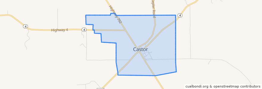 Mapa de ubicacion de Castor.