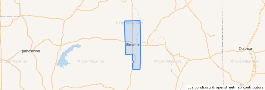 Mapa de ubicacion de Bienville.