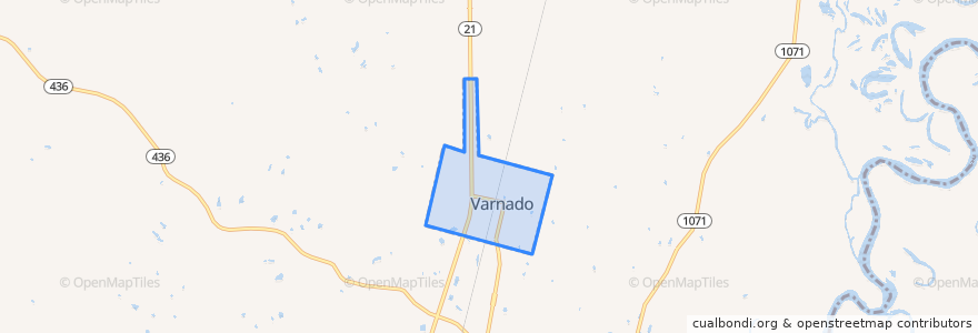 Mapa de ubicacion de Varnado.