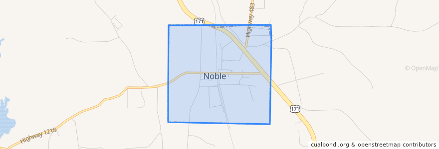 Mapa de ubicacion de Noble.