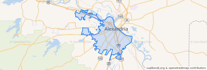 Mapa de ubicacion de Alexandria.