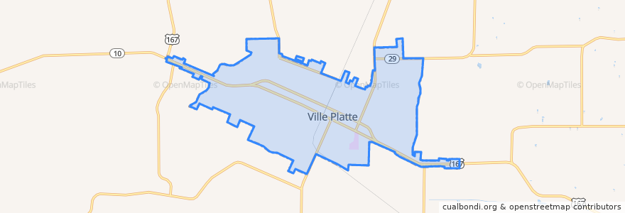 Mapa de ubicacion de Ville Platte.