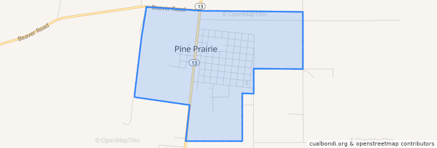 Mapa de ubicacion de Pine Prairie.