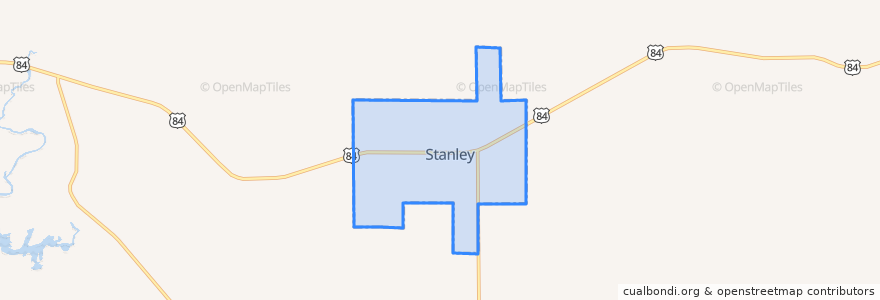 Mapa de ubicacion de Stanley.