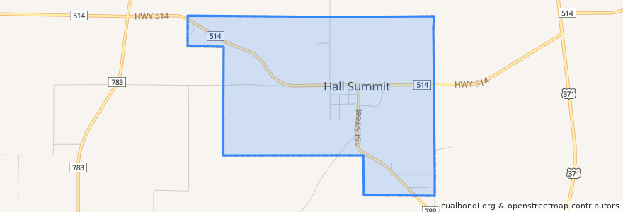 Mapa de ubicacion de Hall Summit.