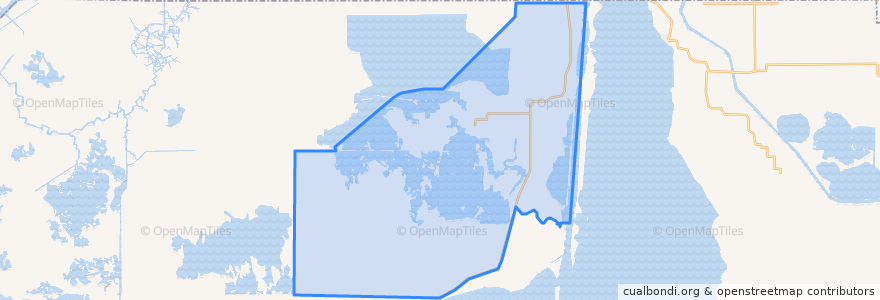 Mapa de ubicacion de Hackberry.