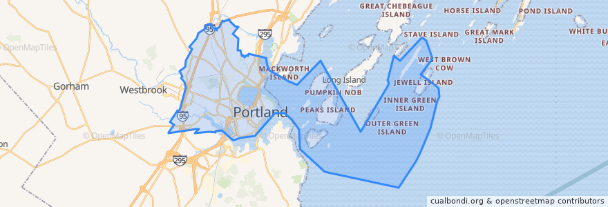 Mapa de ubicacion de Portland.