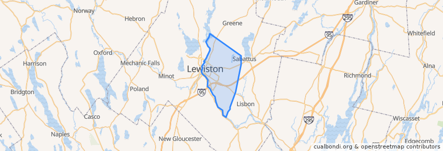 Mapa de ubicacion de Lewiston.