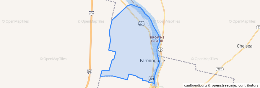 Mapa de ubicacion de Farmingdale.