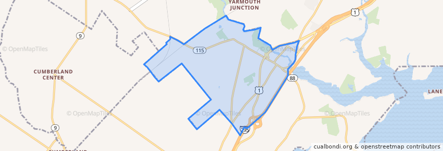 Mapa de ubicacion de Yarmouth.