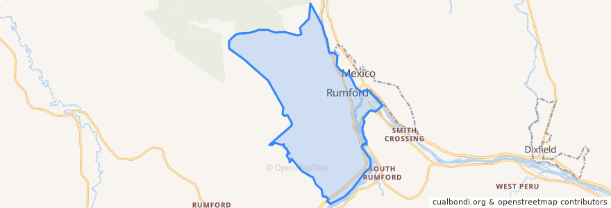 Mapa de ubicacion de Rumford.