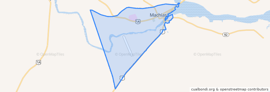 Mapa de ubicacion de Machias.