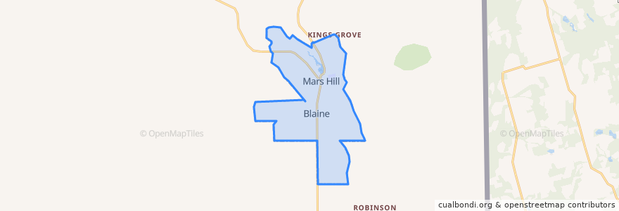 Mapa de ubicacion de Mars Hill-Blaine.