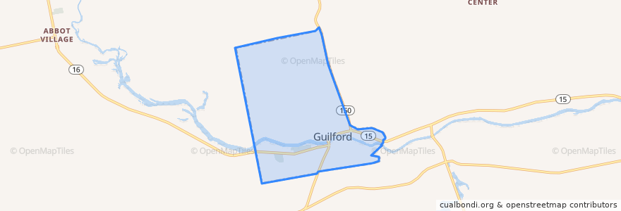 Mapa de ubicacion de Guilford.