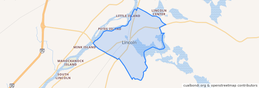 Mapa de ubicacion de Lincoln.