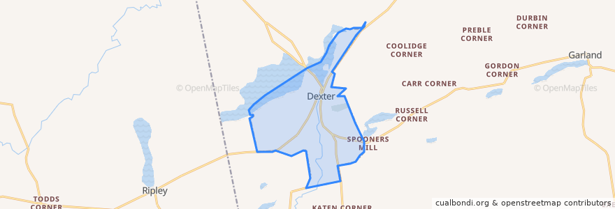 Mapa de ubicacion de Dexter.