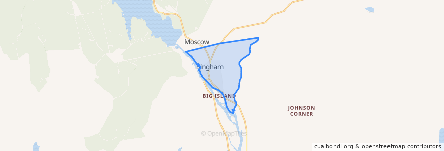 Mapa de ubicacion de Bingham.