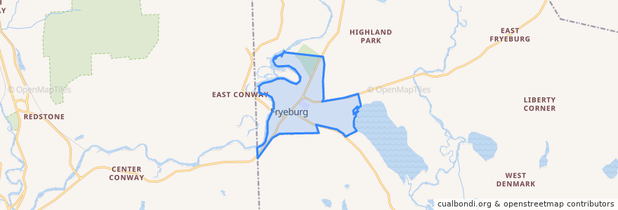 Mapa de ubicacion de Fryeburg.