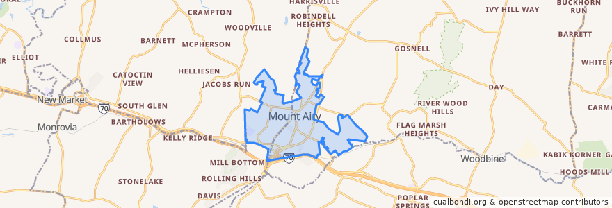 Mapa de ubicacion de Mount Airy.